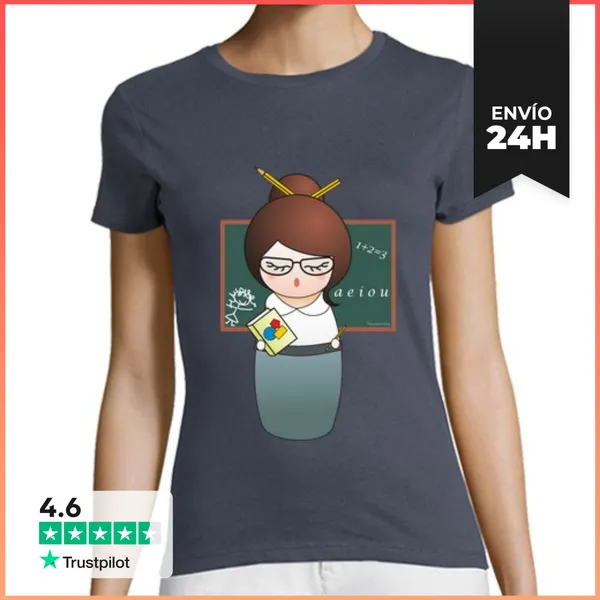 Camiseta Mujer Clásica Camiseta Kokeshi Profesora LaTostadora