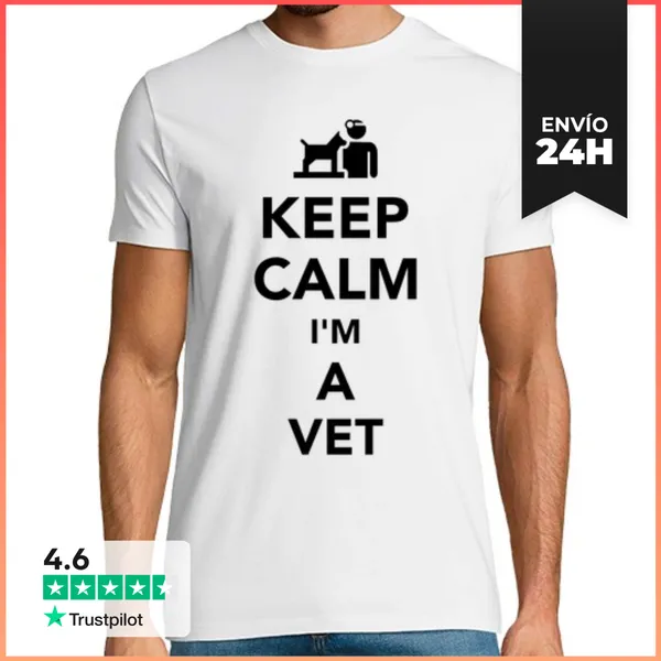 Camiseta Hombre Clásica Mantener La Calma Que Soy Un Veterinario