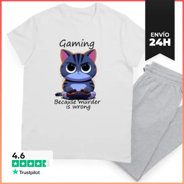 Pijama Gaming Because Murder Is Wrong LaTostadora