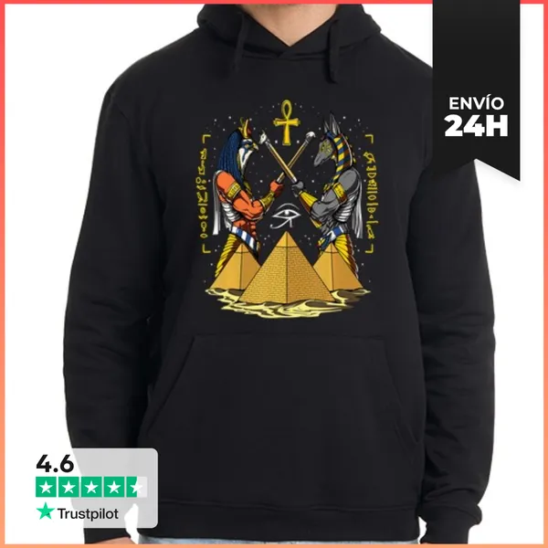 Sudadera Unisex Con Capucha Egipto Faraón Templo Cultura Dioses
