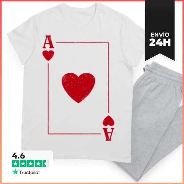 Pijama As De Corazones. Pareja De Ases Regalos Parejas