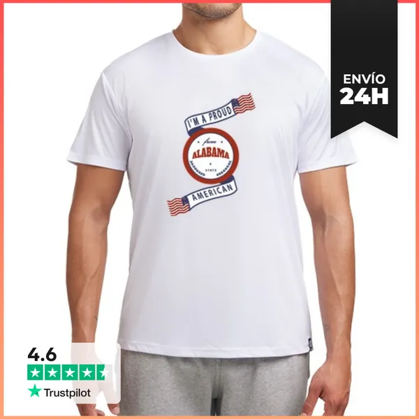 Camiseta Deportiva Hombre Insignia Del Estado De Alabama
