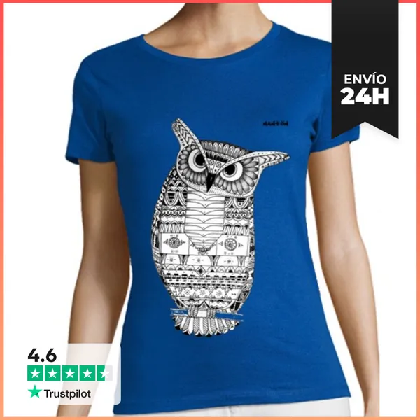 Camiseta Mujer Clásica Búho Para Fondo Oscuro LaTostadora