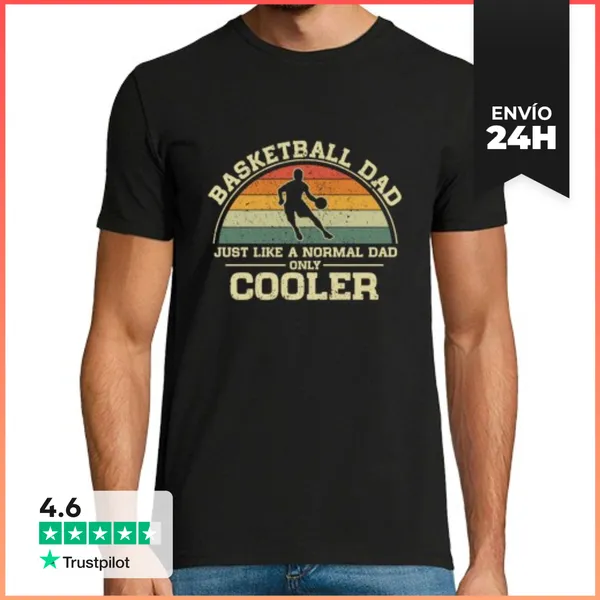 Camiseta Hombre Clásica Papá De Baloncesto Como Un Papá Normal
