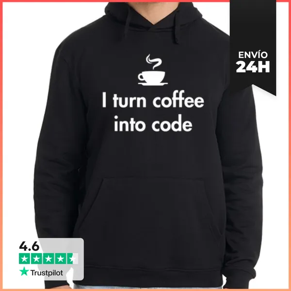 Sudadera Unisex Con Capucha Transformo El Café En Código