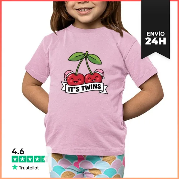 Camiseta Clásica Para Niños Gemelos De Cereza Anuncio De Embarazo