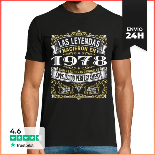 Camiseta Hombre Clásica Las Leyendas Nacieron En 1978 Regalo