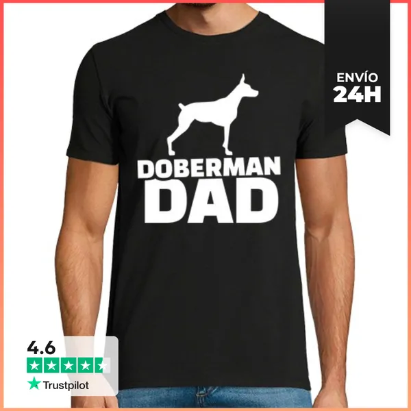 Camiseta Hombre Clásica Padre Doberman LaTostadora