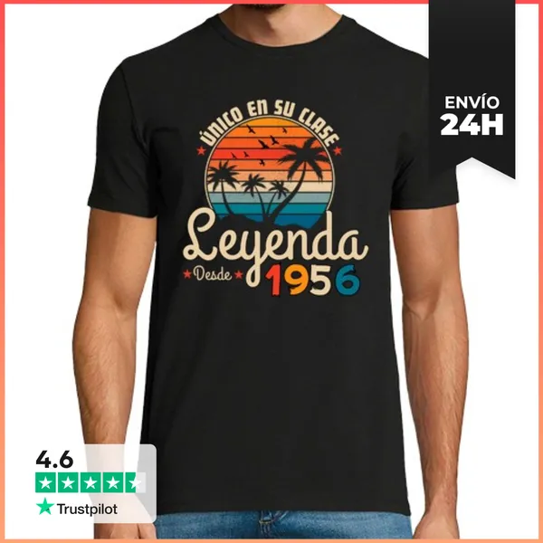 Camiseta Hombre Clásica Único En Su Clase Leyenda Desde 1956 70
