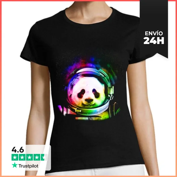 Camiseta Mujer Clásica Panda Cosmos LaTostadora