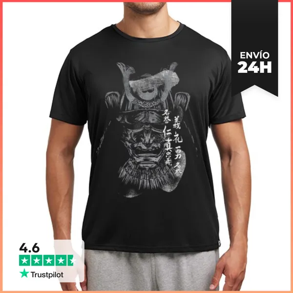 Camiseta Deportiva Hombre Samurai Bushido BN LaTostadora