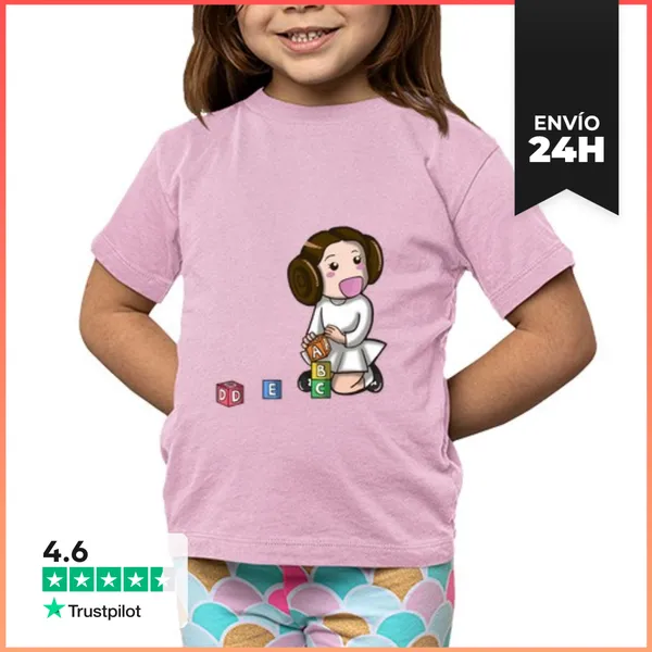 Camiseta Clásica Para Niños Leia Niña Monigotadas LaTostadora