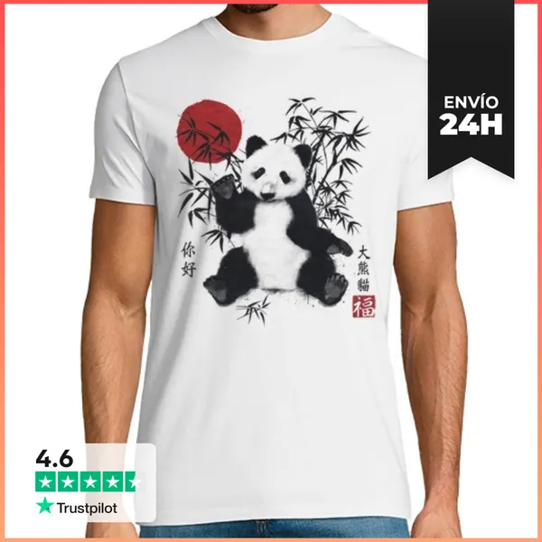 Camiseta Hombre Clásica Panda Suerte LaTostadora