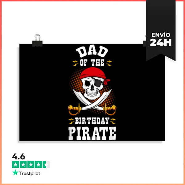 Póster Horizontal Papá Uno Primer Cumpleaños A Juego LaTostadora