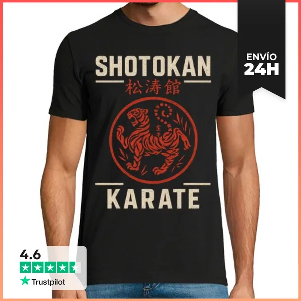 Camiseta Hombre Clásica Shotokan Karate Emblema Tigre LaTostadora
