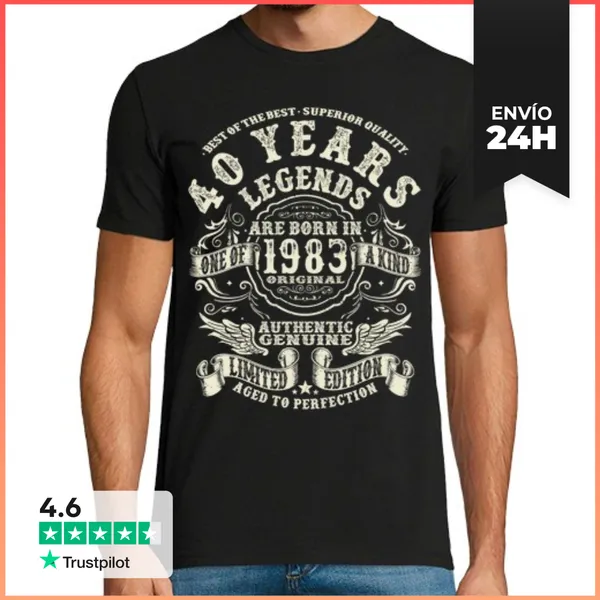 Camiseta Hombre Clásica Nacido En 1983 - 40 Años LaTostadora