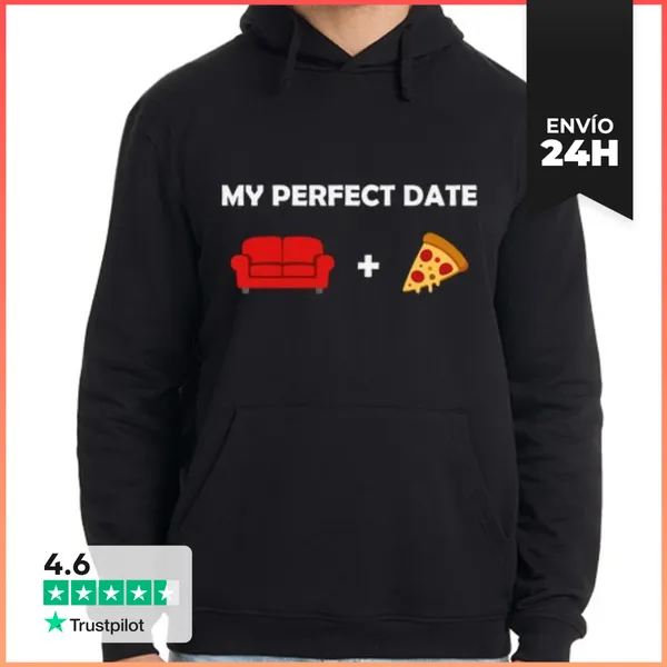Sudadera Unisex Con Capucha MY PERFECT DAY COUCH AND PIZZA
