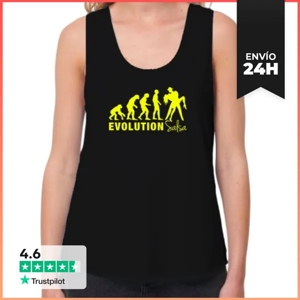 Camiseta Mujer Sin Mangas, Loose Fit Evolution Salsa LaTostadora