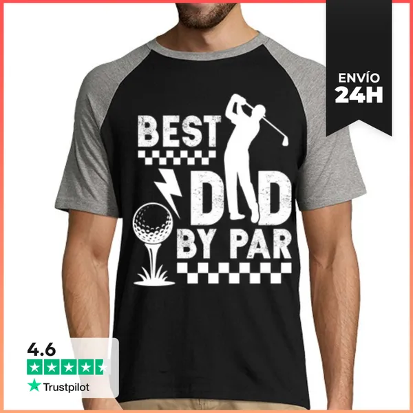 Camiseta Hombre, Estilo Béisbol BEST DAD BY PAR GOLF GOLFER