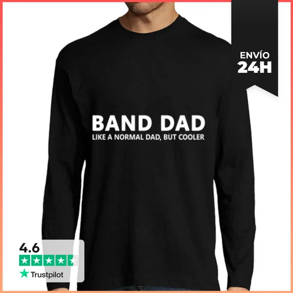 Camiseta Hombre Manga Larga Padre De Banda De Marcha Divertido