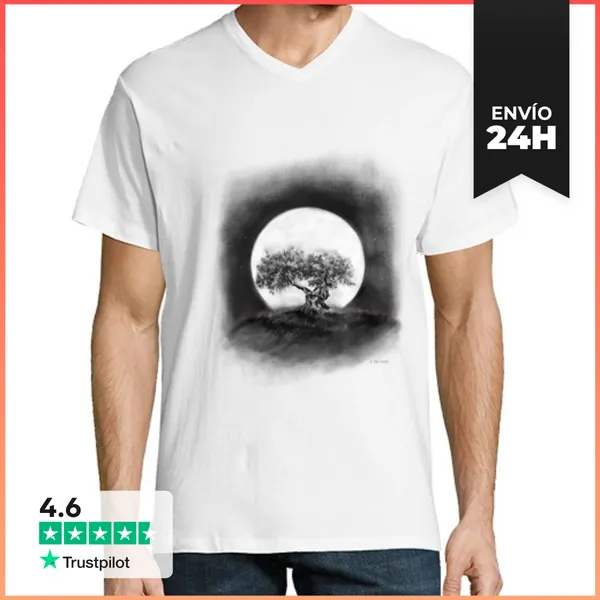 Camiseta Hombre, Cuello Pico CAMISETA OLIVO LaTostadora