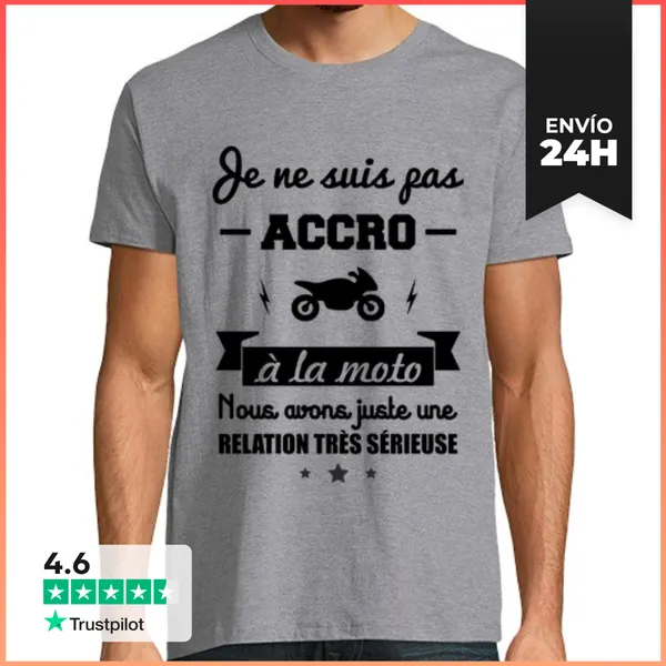 Camiseta Hombre Clásica No Adicto A La Bicicleta, Motero