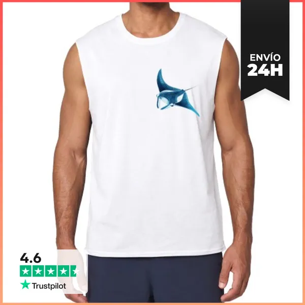 Camiseta Sin Mangas Camiseta Hombre Sin Mangas Manta Raya