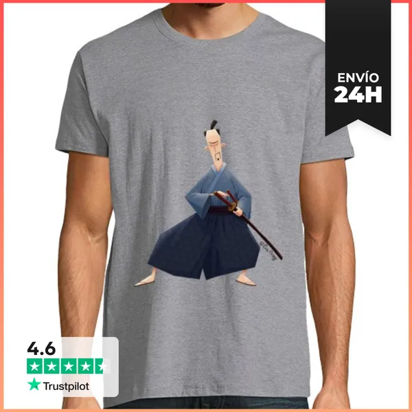 Camiseta Hombre Clásica Samurai - Camiseta Chico LaTostadora