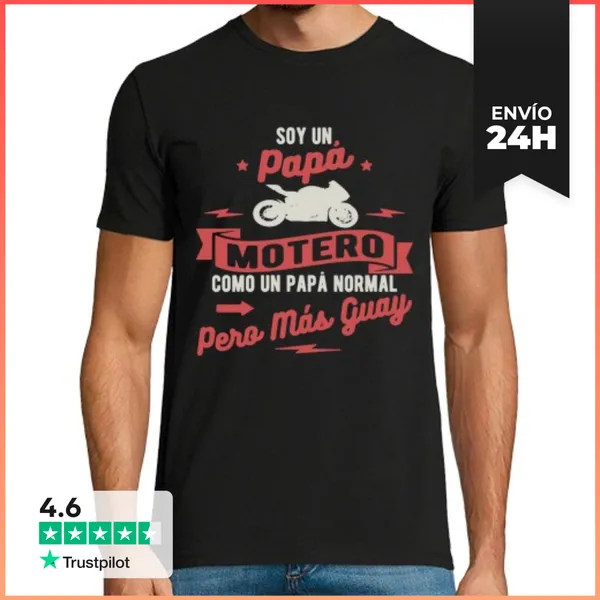 Camiseta Hombre Clásica Soy Un Papá Motero LaTostadora