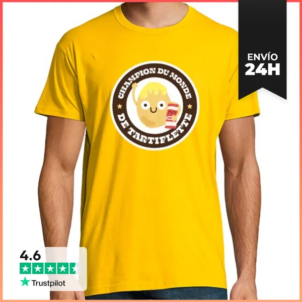 Camiseta Hombre Clásica Campeón Del Mundo De Tartiflette
