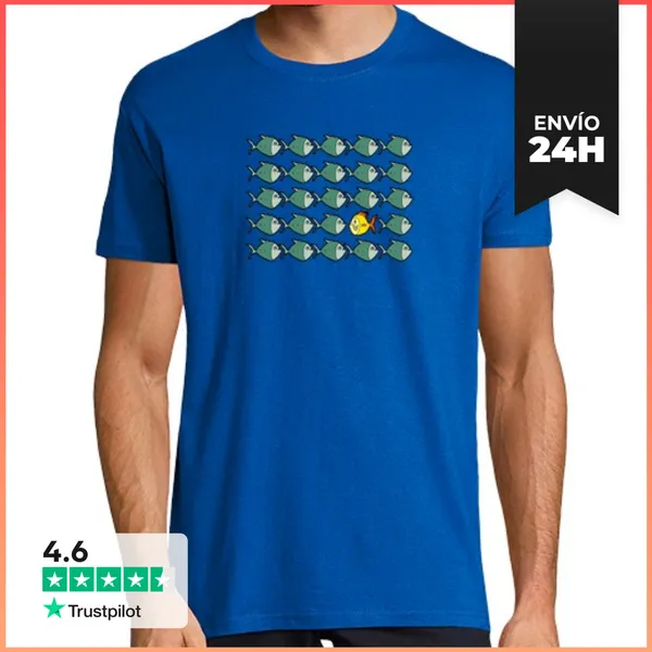 Camiseta Hombre Clásica Pez Divertido Original LaTostadora