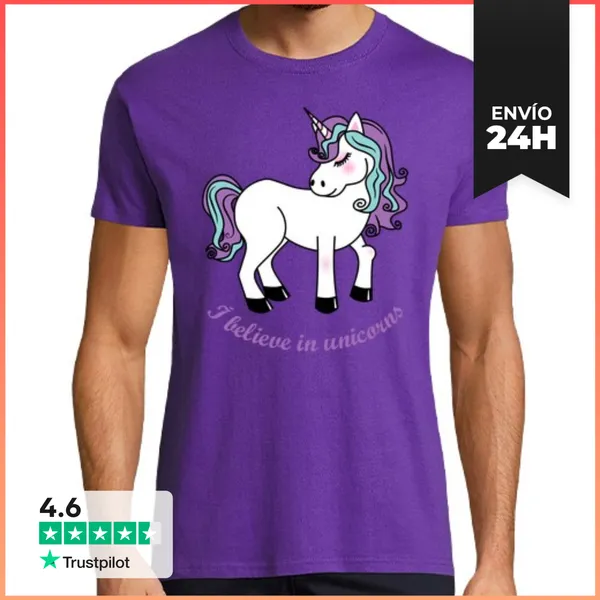 Camiseta Hombre Clásica I Believe In Unicorns LaTostadora