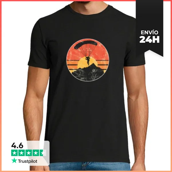 Camiseta Hombre Clásica Paracaidismo Vintage Paracaidistas