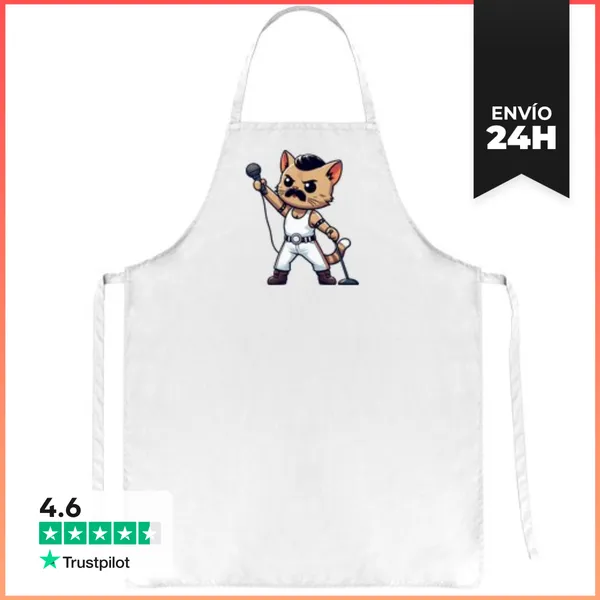 Delantal GATITO FREDDIE MERCURY QUEEN LaTostadora