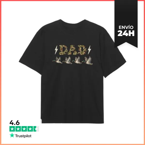 Camiseta Oversize Pato Macho De Caza Camuflado De Papá Con