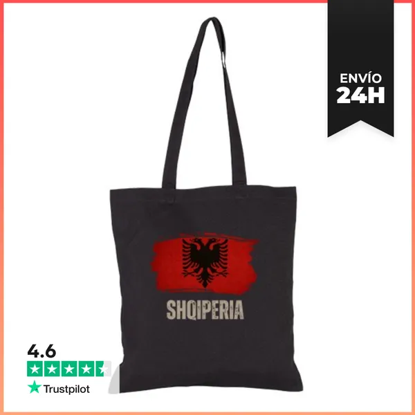 Bolsa De Tela Bandera De Albania Vintage Grunge LaTostadora