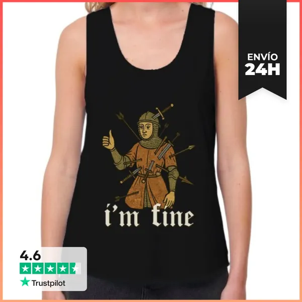 Camiseta Mujer Sin Mangas, Loose Fit Estoy Bien Arte Medieval