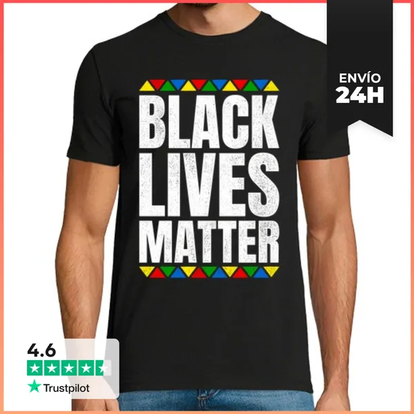 Camiseta Hombre Clásica Black Lives Matter Reivindicativa Contra