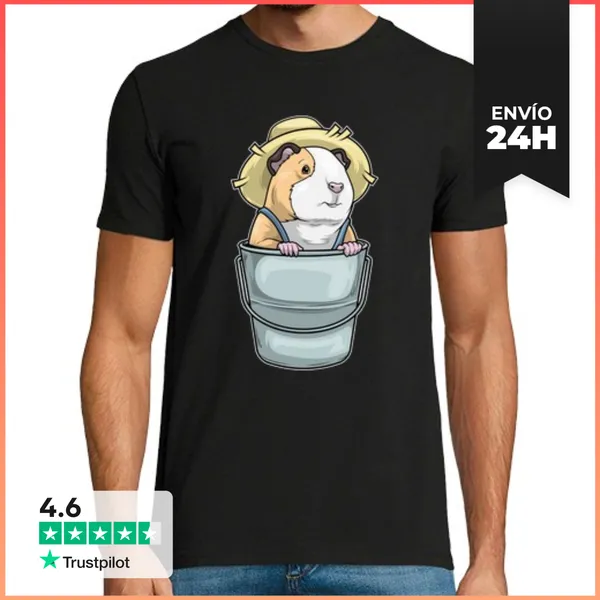 Camiseta Hombre Clásica Cubo De Criador De Conejillos De Indias