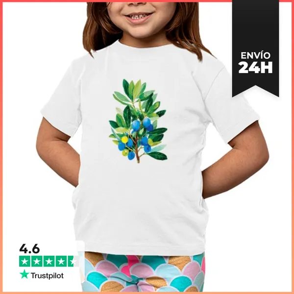 Camiseta Clásica Para Niños Rama De Olivo Con Aceitunas