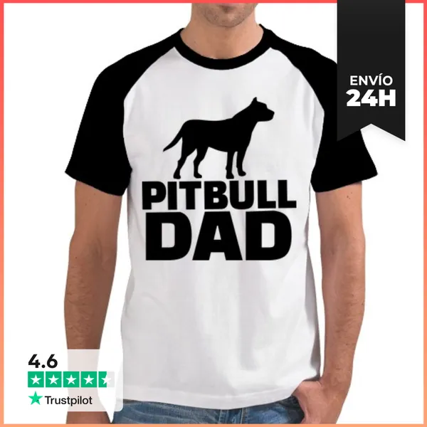 Camiseta Hombre, Estilo Béisbol Papá Del Pitbull LaTostadora