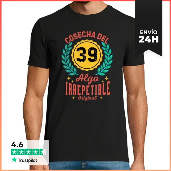 Camiseta Hombre Clásica Cosecha Del 1987 Algo Irrepetible