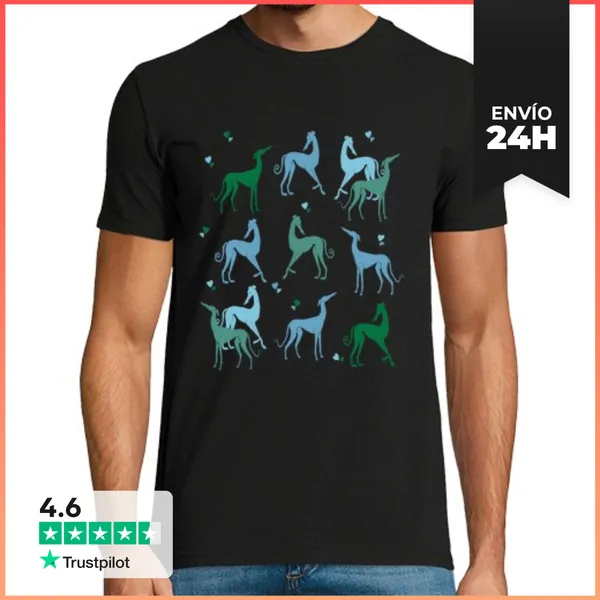 Camiseta Hombre Clásica Camiseta Hombre Galgos Verdes LaTostadora