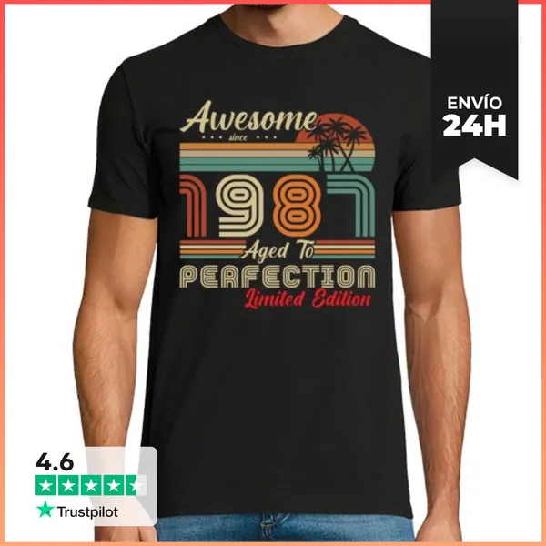 Camiseta Hombre Clásica Awesom Since 1987 LaTostadora