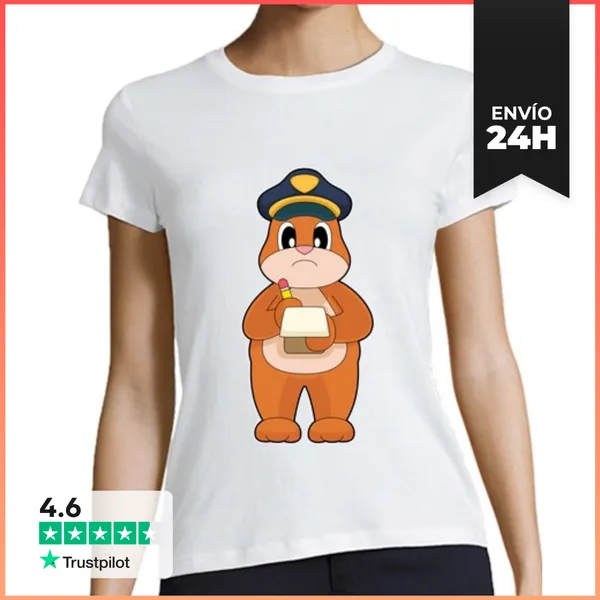 Camiseta Mujer Clásica Oso Policía Multa Policía LaTostadora