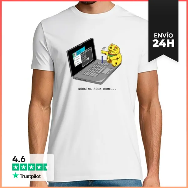 Camiseta Hombre Clásica Teletrabajo, Working From Home