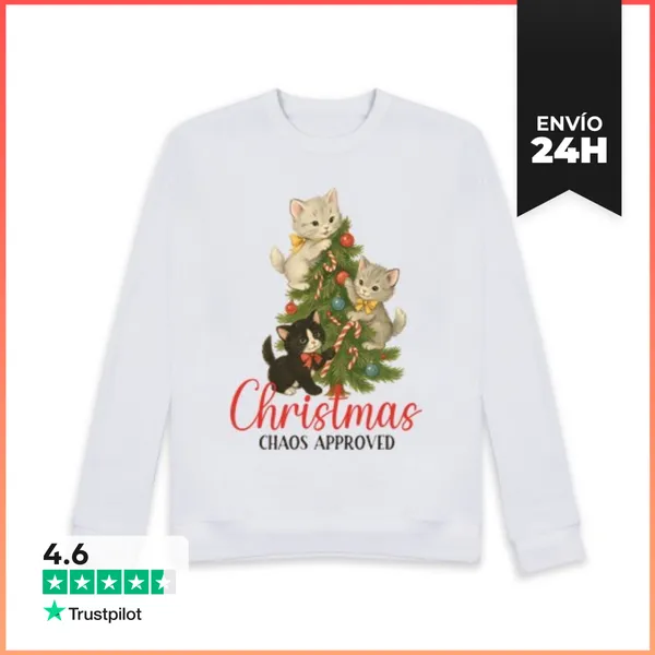 Sudadera Unisex CHRISTMAS CHAOS APPROVED XMAS CATS LaTostadora