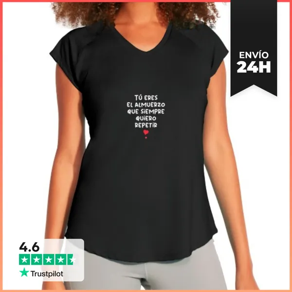 Camiseta Deportiva Mujer Tú Eres El Almuerzo Que Siempre Fo