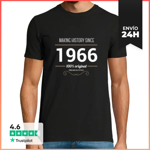 Camiseta Hombre Clásica Making History 1966 White Text