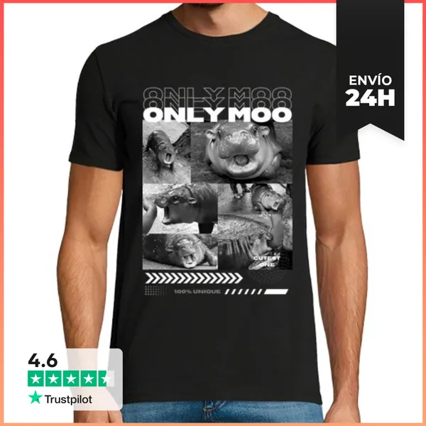 Camiseta Hombre Clásica Moo Deng Only Moo Camiseta LaTostadora
